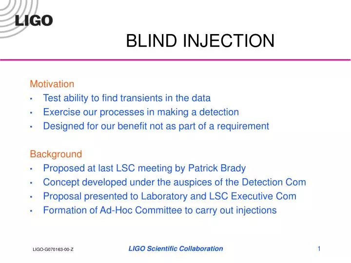blind injection