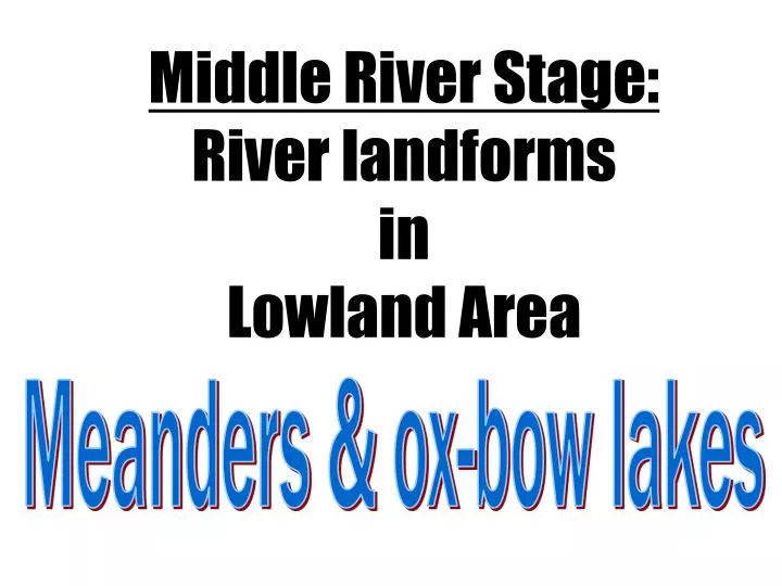 middle river stage river landforms in lowland area