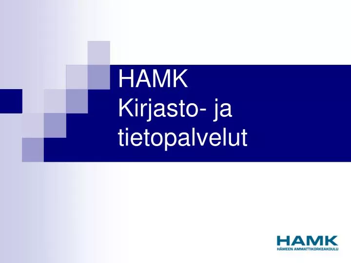 hamk kirjasto ja tietopalvelut