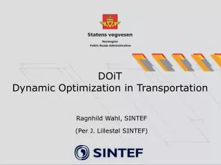 DOiT Dynamic Optimization in Transportation
