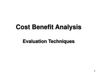 Cost Benefit Analysis Evaluation Techniques