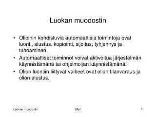 luokan muodostin