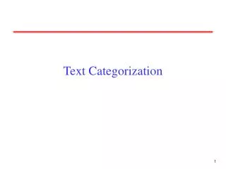 Text Categorization