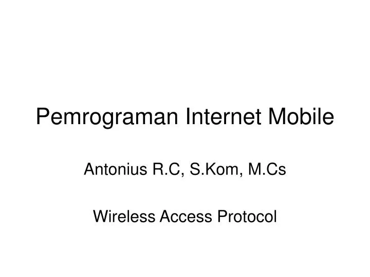 pemrograman internet mobile