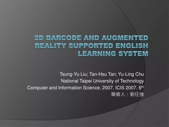 2d barcode and augmented reality supported english learning system