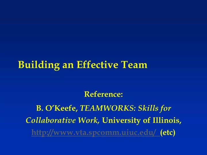 building an effective team