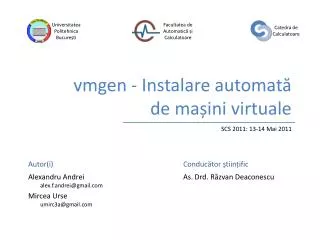 vmgen instalare automat de ma ini virtuale