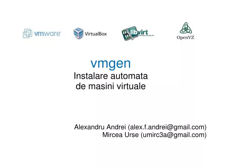 vmgen instalare automata de masini virtuale