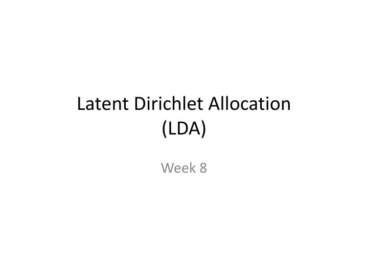 latent dirichlet allocation lda