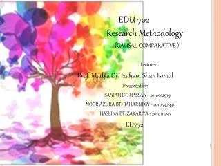 EDU 702 		 Research Methodology ( CAUSAL COMPARATIVE ) Lecturer: