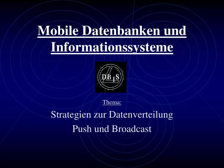 mobile datenbanken und informationssysteme