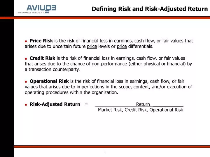 defining risk and risk adjusted return
