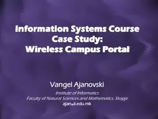 Information Systems Course Case Study: Wireless Campus Portal