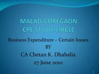 MALAD GOREGAON CPE STUDY CIRCLE