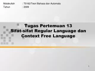 tugas pertemuan 13 sifat sifat regular language dan context free language