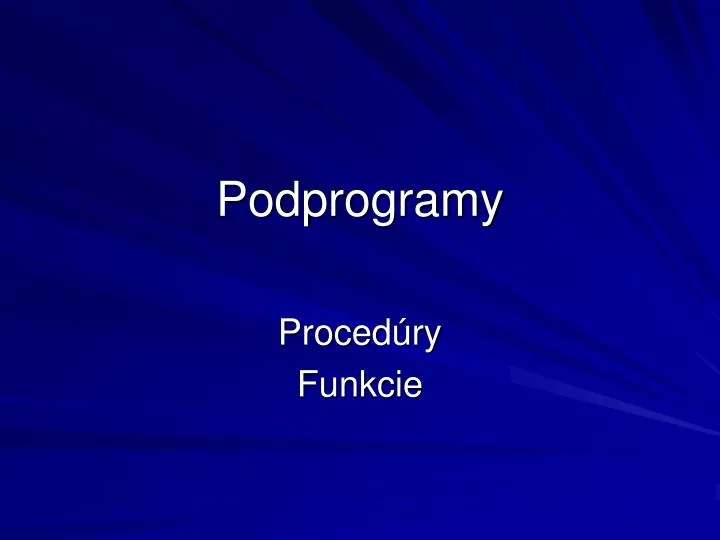 podprogramy