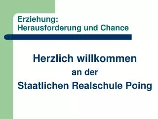 erziehung herausforderung und chance