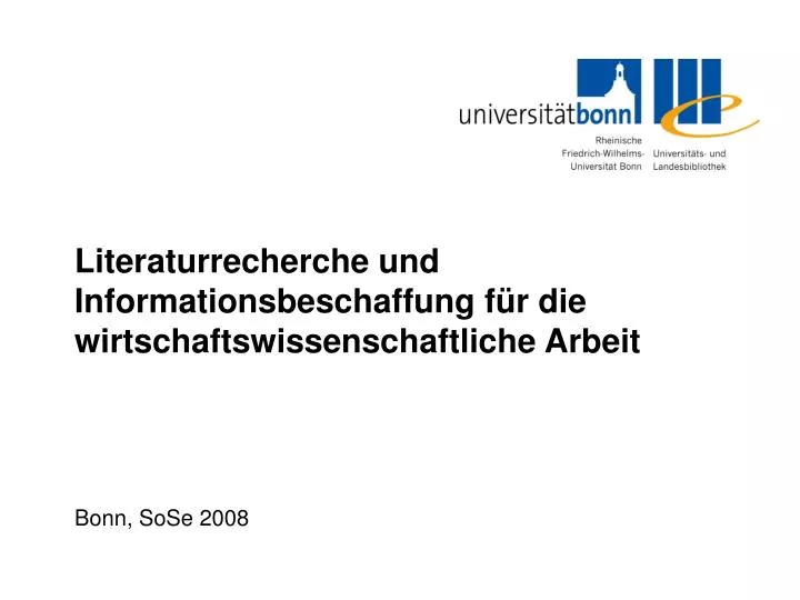 literaturrecherche und informationsbeschaffung f r die wirtschaftswissenschaftliche arbeit