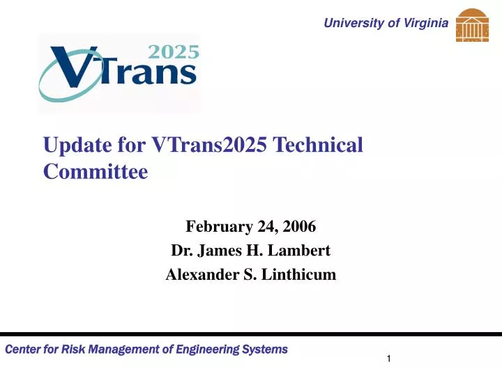 update for vtrans2025 technical committee