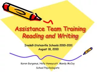 Assistance Team Training Reading and Writing