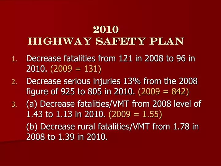 2010 highway safety plan