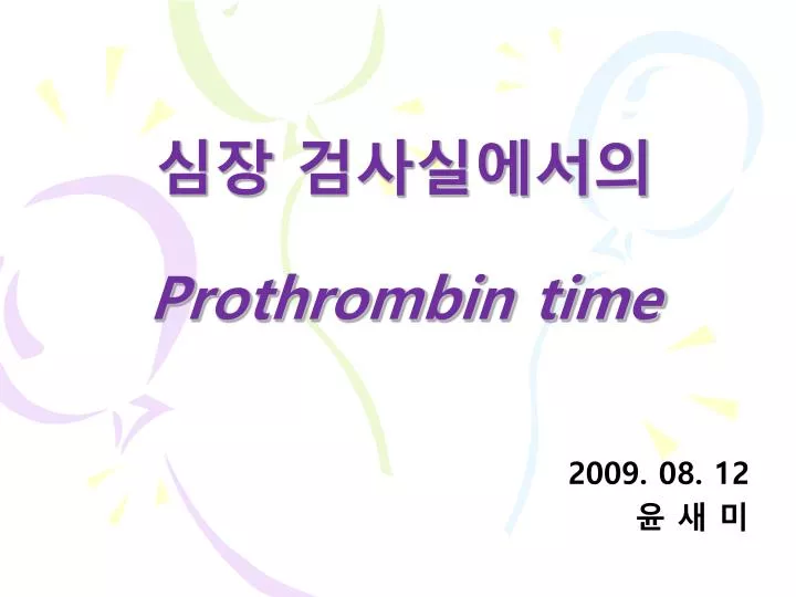 prothrombin time