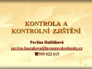 kontrola a kontroln zji t n