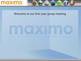 Welcome to our first user group meeting