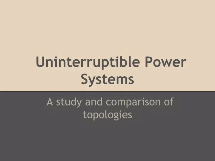 uninterruptible power systems