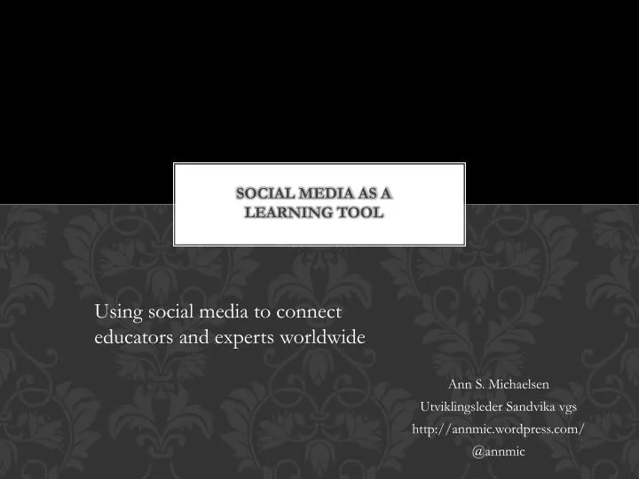 social media as a learning tool