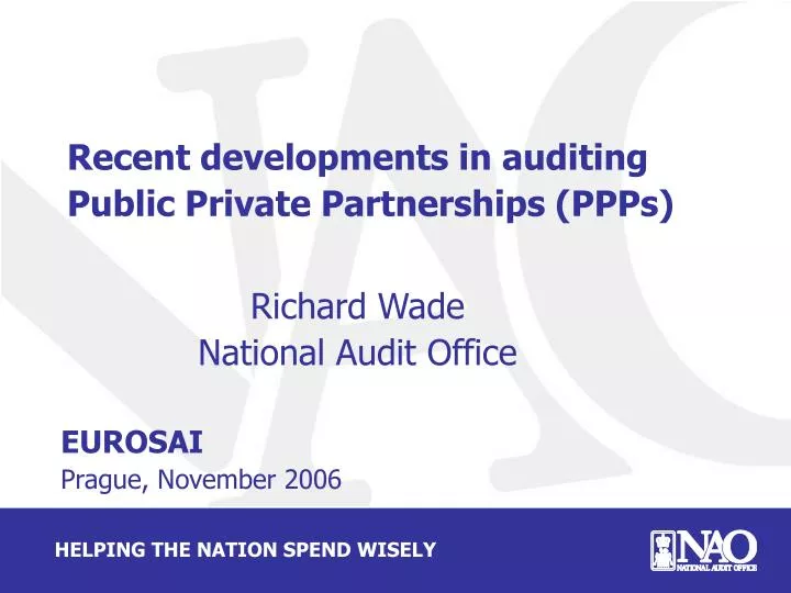 recent developments in auditing public private partnerships ppps