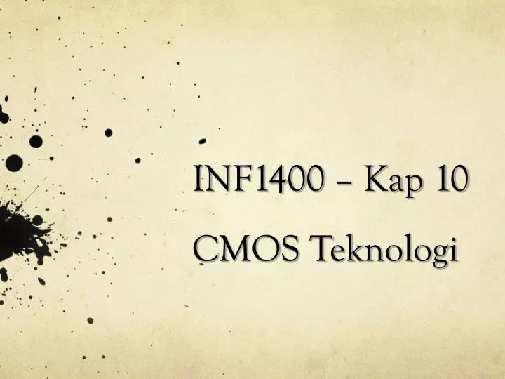 inf1400 kap 10 cmos teknologi