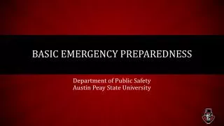 Basic Emergency Preparedness