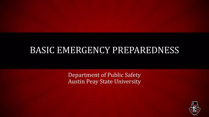 basic emergency preparedness