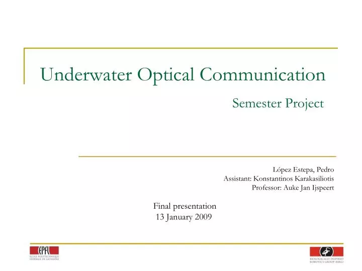 underwater optical communication semester project