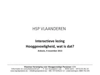 hsp vlaanderen
