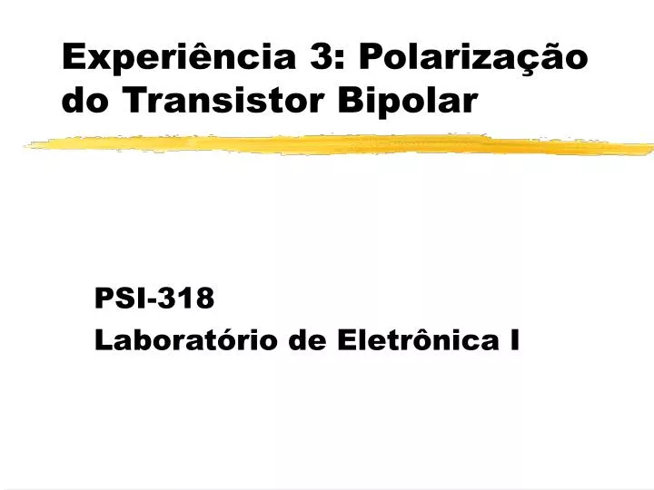 experi ncia 3 polariza o do transistor bipolar