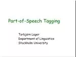 Part-of-Speech Tagging - slide 1