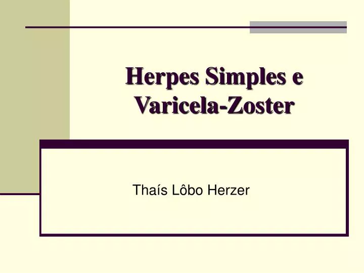 herpes simples e varicela zoster