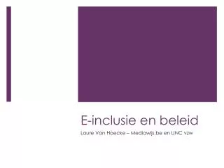 e inclusie en beleid