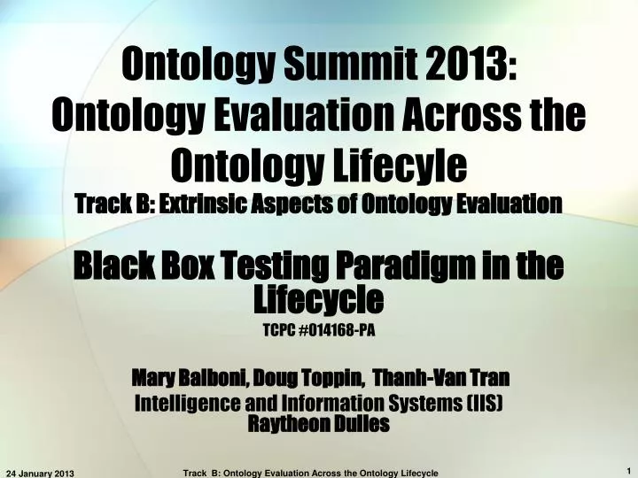 ontology summit 2013 ontology evaluation across the ontology lifecyle