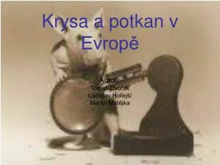 Krysa a potkan v Evropě Autoři: Tomáš Dvořák Ladislav Hořejší Martin Matějka