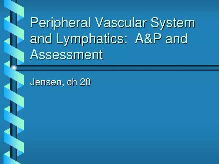 peripheral vascular system and lymphatics a p and assessment