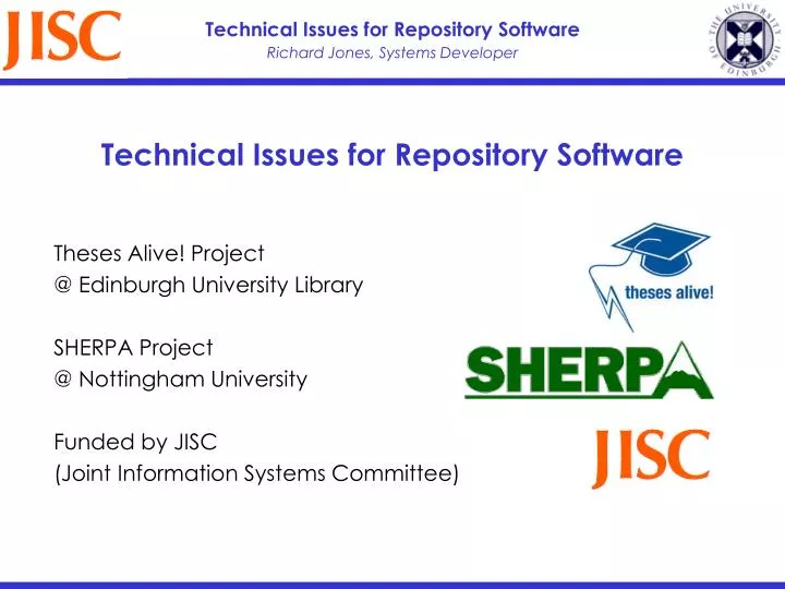 technical issues for repository software