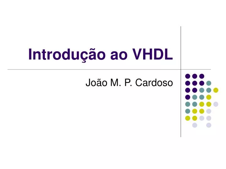 introdu o ao vhdl