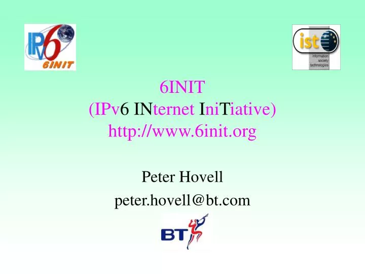 6init ipv 6 in ternet i ni t iative http www 6init org