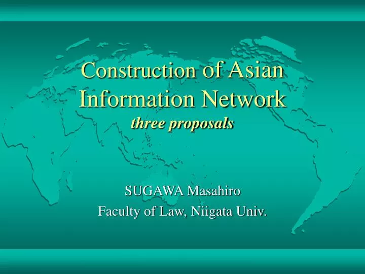 construction of asian information network three proposals