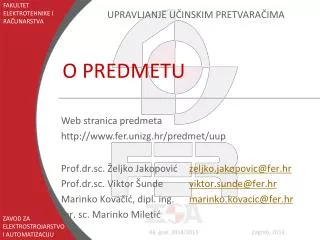 o predmetu