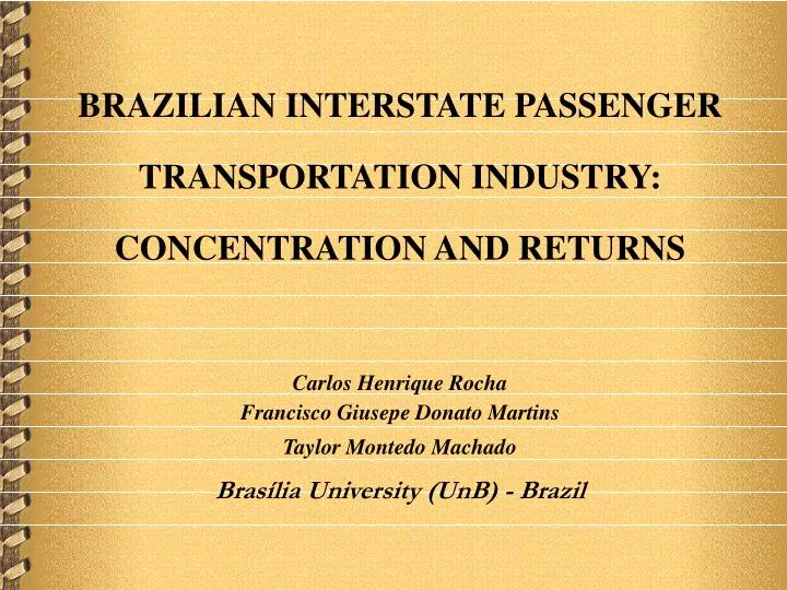 brazilian interstate passenger transportation industry concentration and returns