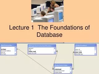 Lecture 1 The Foundations of Database